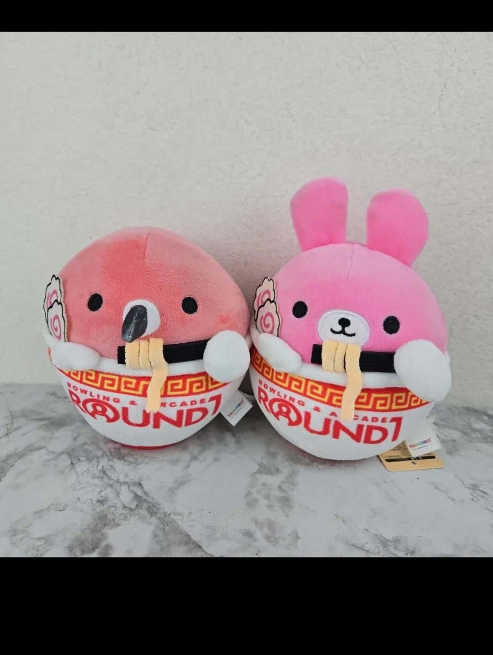 Pink Bunny Plush Toy - Cute Pink Ramen Bowl Plush